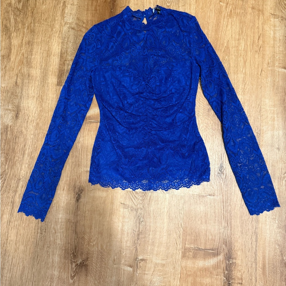 Guess Royal Blue Lace Blouse